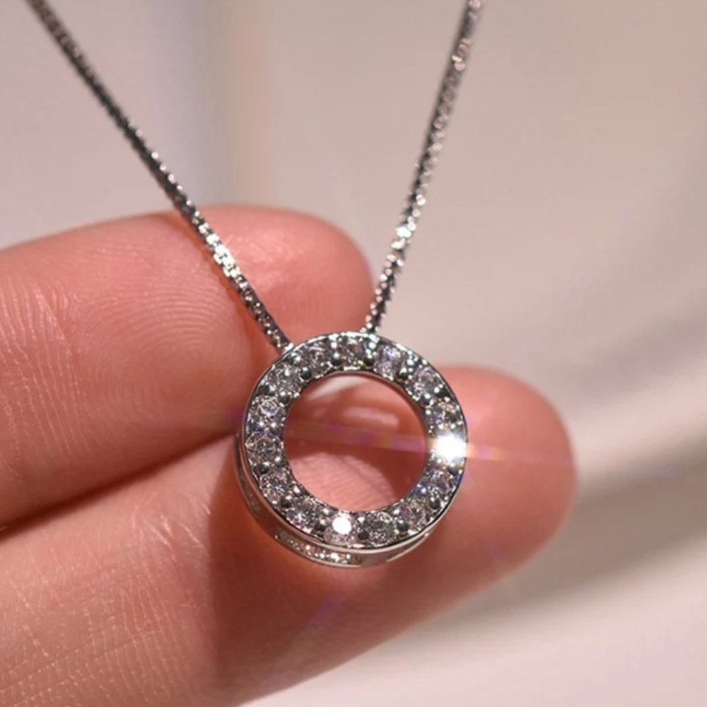 CZ Circle Necklace - Picture 5 of 5
